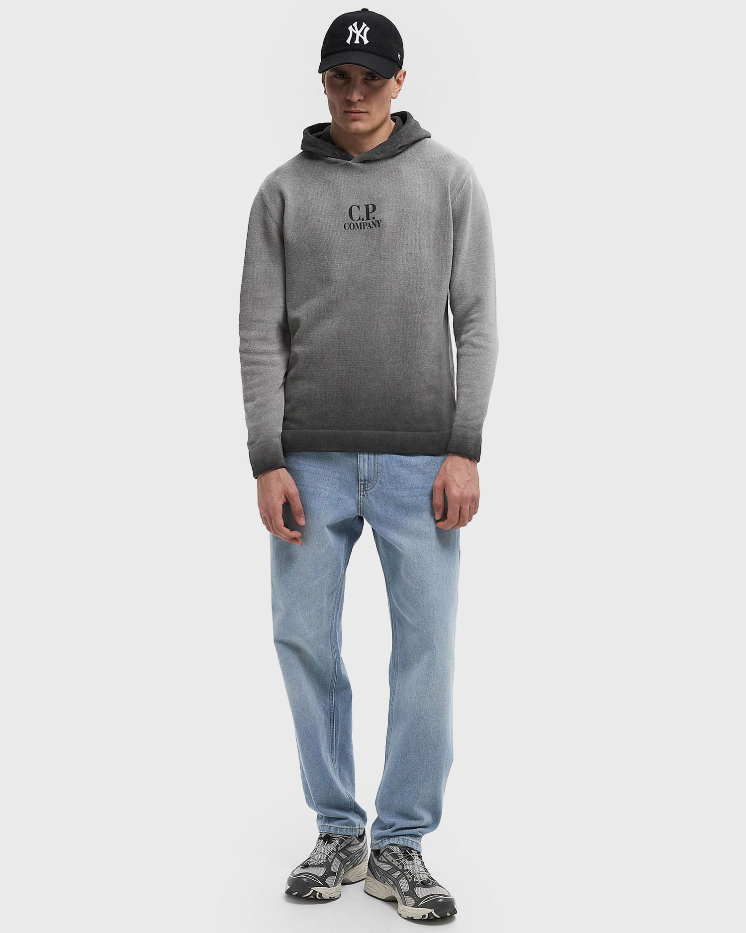 Sweatshirt C.P. Company C.P. Company Chenille Cotton Hooded Knit Grå | 18CMKN072A110286S-935, 1