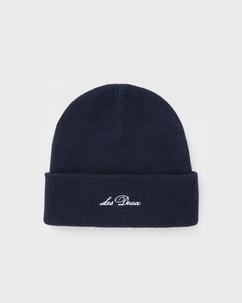 Beanie Les Deux Wayne Embroidered Beanie Mørkeblå | 1000673-460