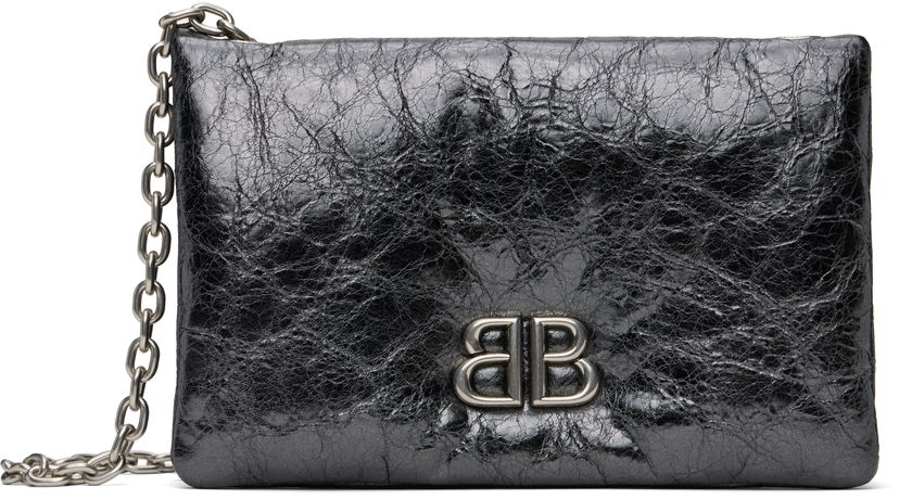 Skuldertaske Balenciaga Balenciaga Monaco Nano Chain Bag Sort | 810562 2AAYQ