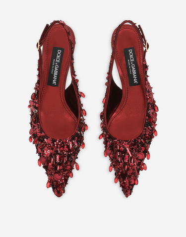 Tilbehør Dolce & Gabbana Dolce & Gabbana Tulle Slingbacks with Sequin Embellishment Rød | CG0806A9U8789554, 3