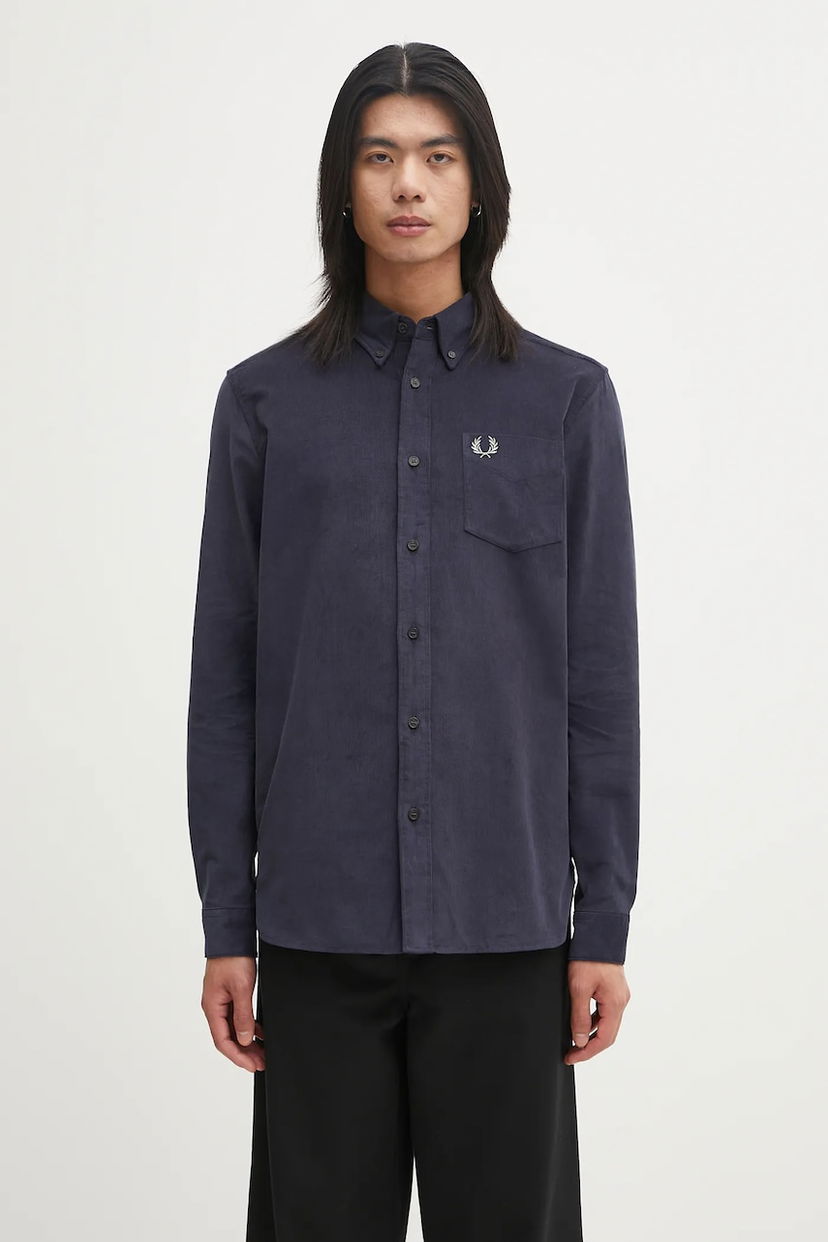 Skjorte Fred Perry Fred Perry Button-Down Oxford Shirt Mørkeblå | M1737