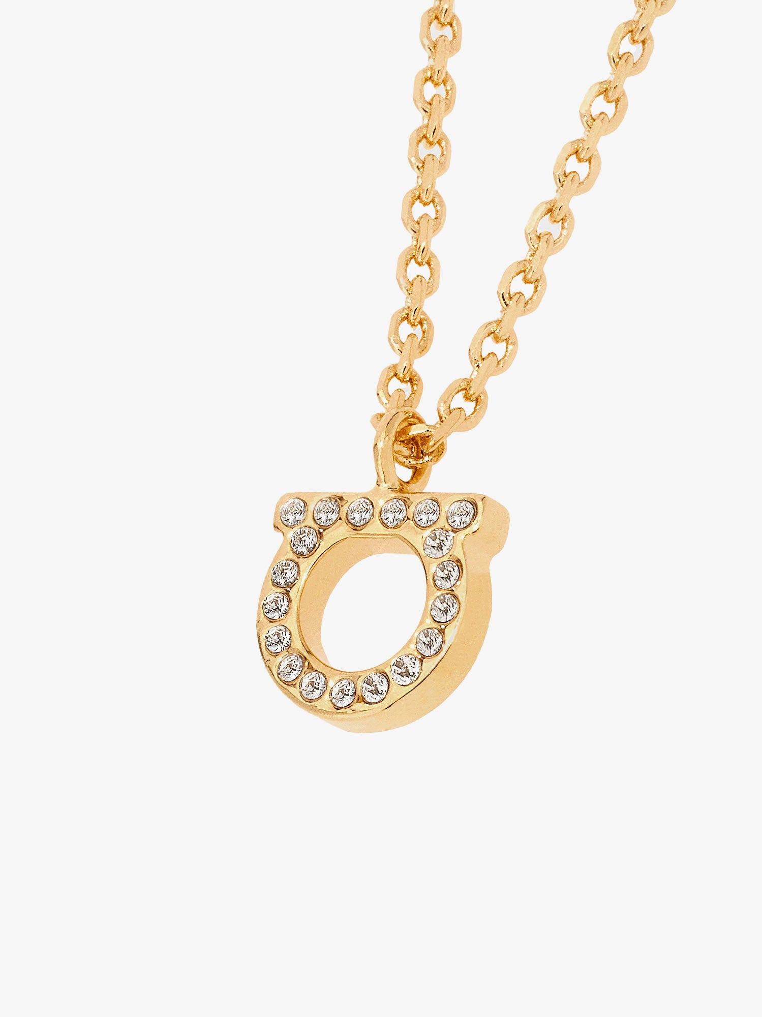 Halskæde FERRAGAMO Ferragamo Gancini Crystal Necklace Metalisk | 760132696657STRASS, 1