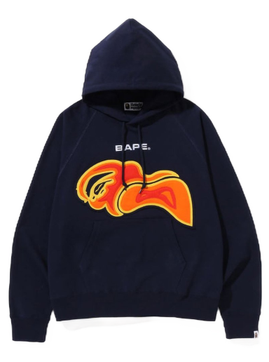 Sweatshirt BAPE Layered Patch Loose Fit Pullover Hoodie Mørkeblå | 1J30-114-008