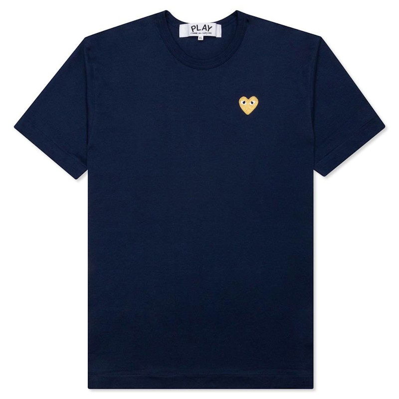 T-shirt Comme des Garçons Play Gold Heart T-Shirt Mørkeblå | AZ-T215-051-2