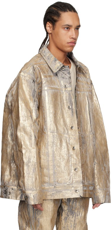 Jakke Rick Owens Rick Owens DRKSHDW Hollywood Jumbo Worker Denim Jacket Metalisk | DU01E3761 GMC, 1