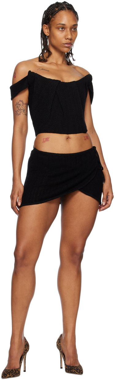 Nederdel Miaou Miaou Cleo Wrap Miniskirt Sort | 4026CRWBLK, 3