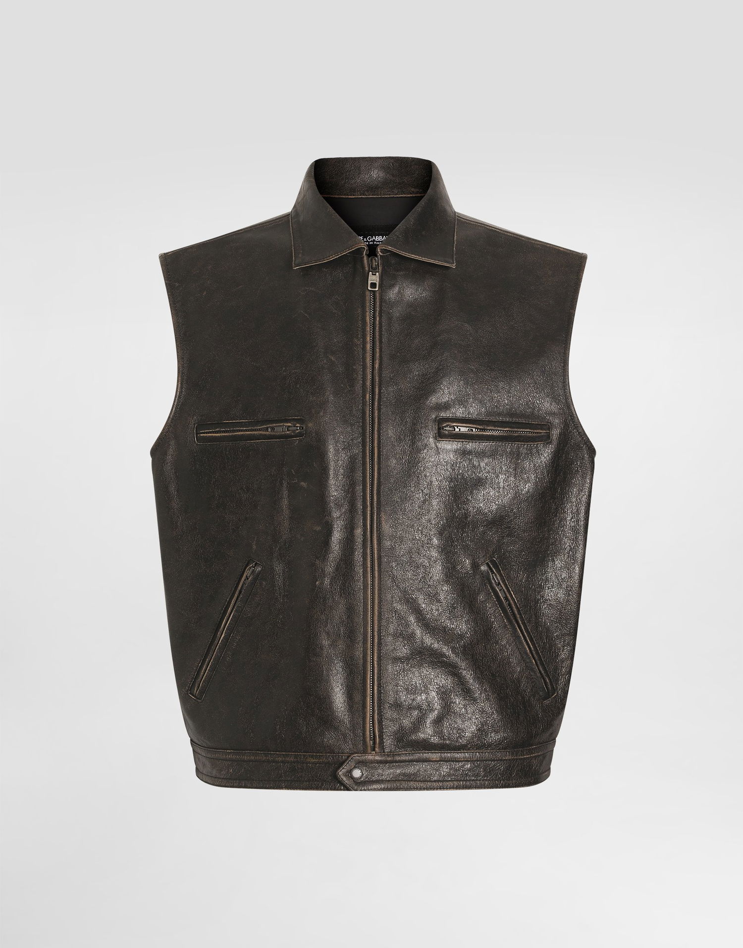 Vest Dolce & Gabbana Dolce & Gabbana Leather Vest Brun | G9BTYLHULXKN0000, 0