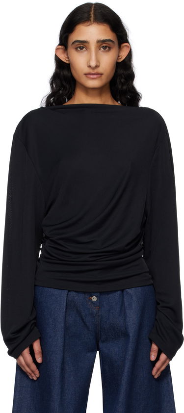 Sweater Jacquemus Jacquemus 'The Croisière' Gathered Long Sleeve Blouse Sort | 25E251TO121-1026, 0
