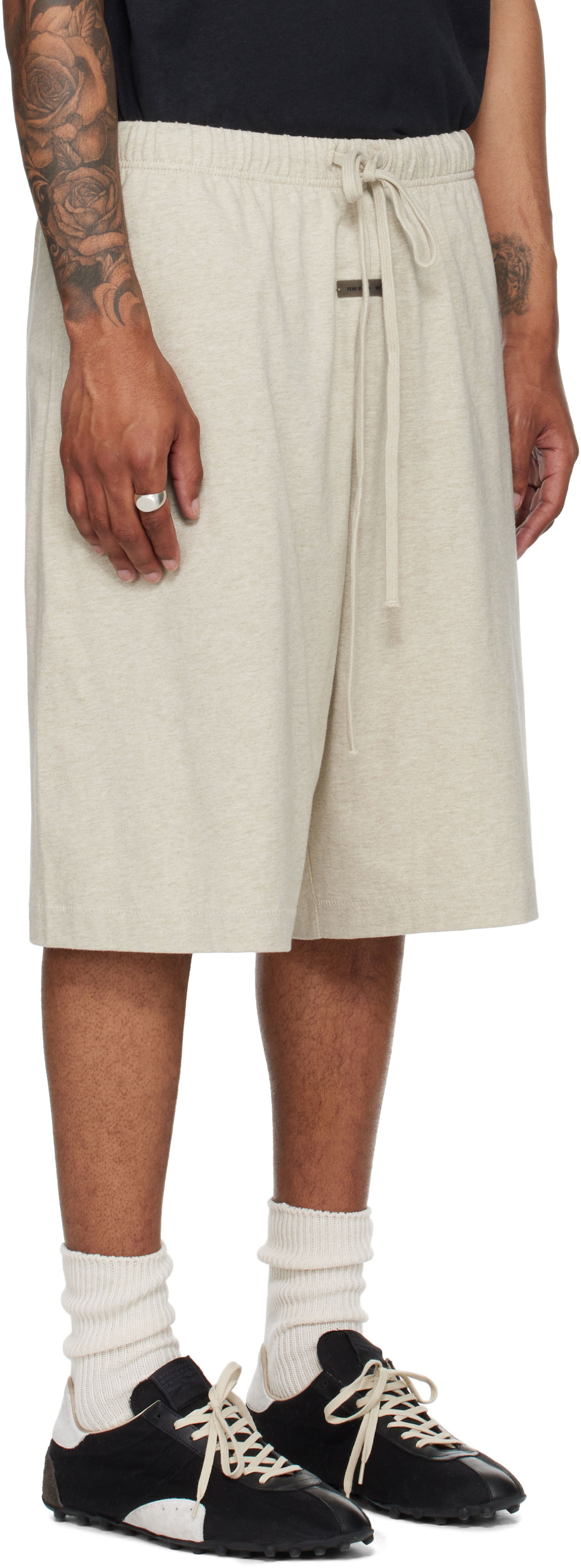 Shorts Fear of God Fear of God ESSENTIALS Jersey Basketball Shorts Beige | 160SP254612F, 1