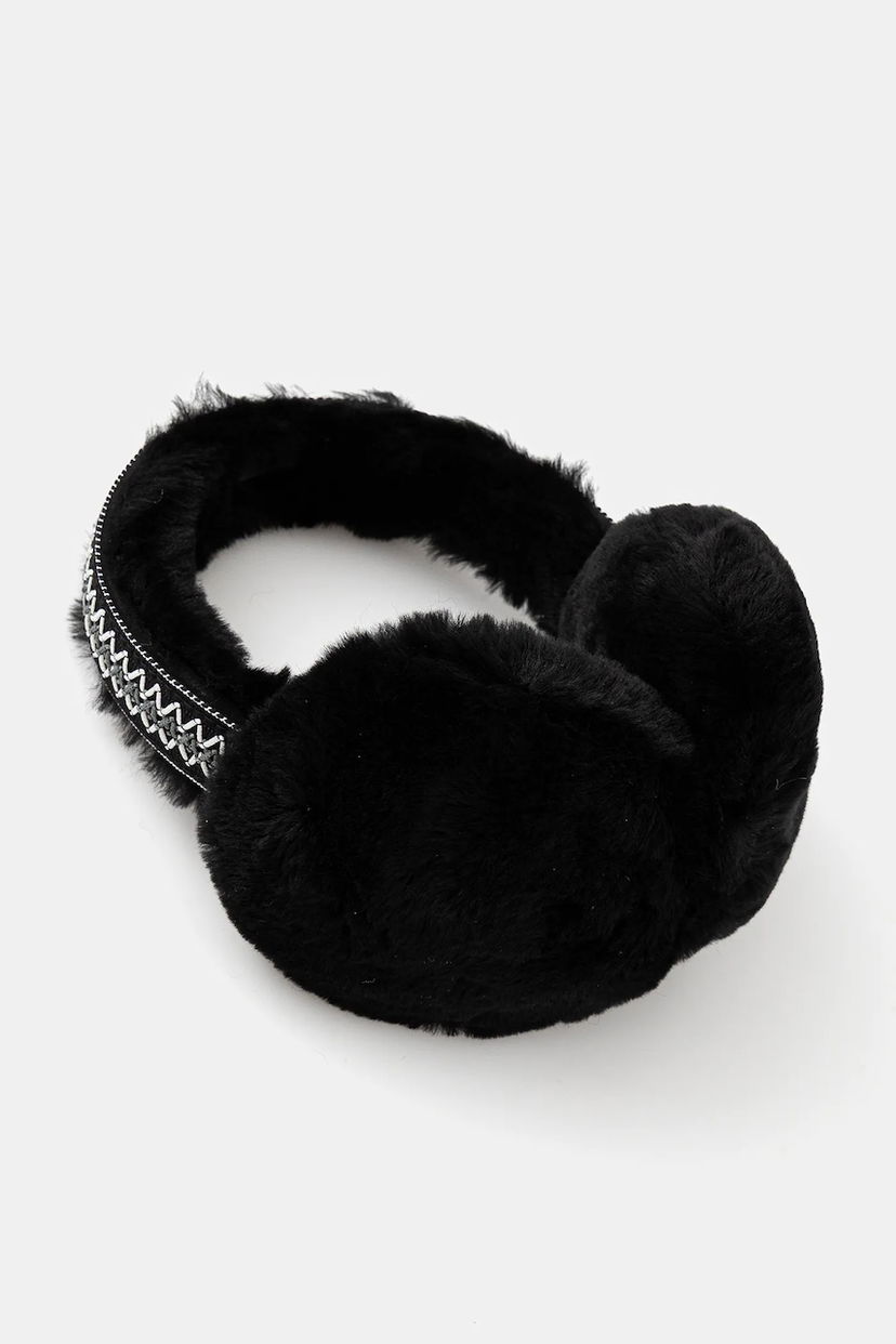 Tilbehør UGG Furry Earmuffs with Decorative Headband Sort | 20496.