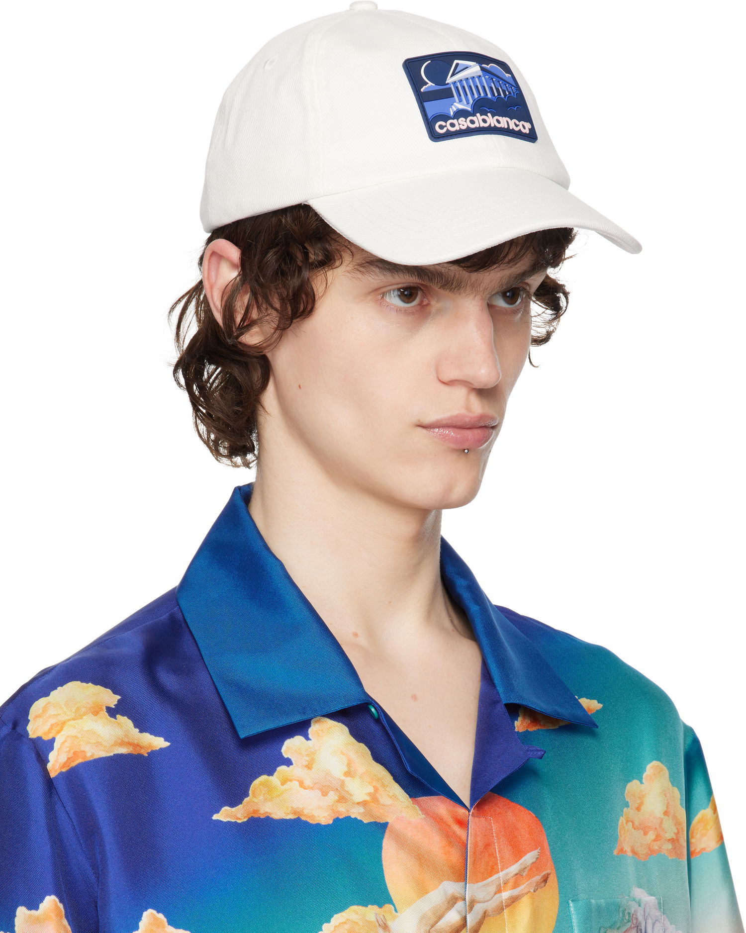 Kasket Casablanca Casablanca Greek Temple Baseball Cap Hvid | APS25-HAT-002-04, 1