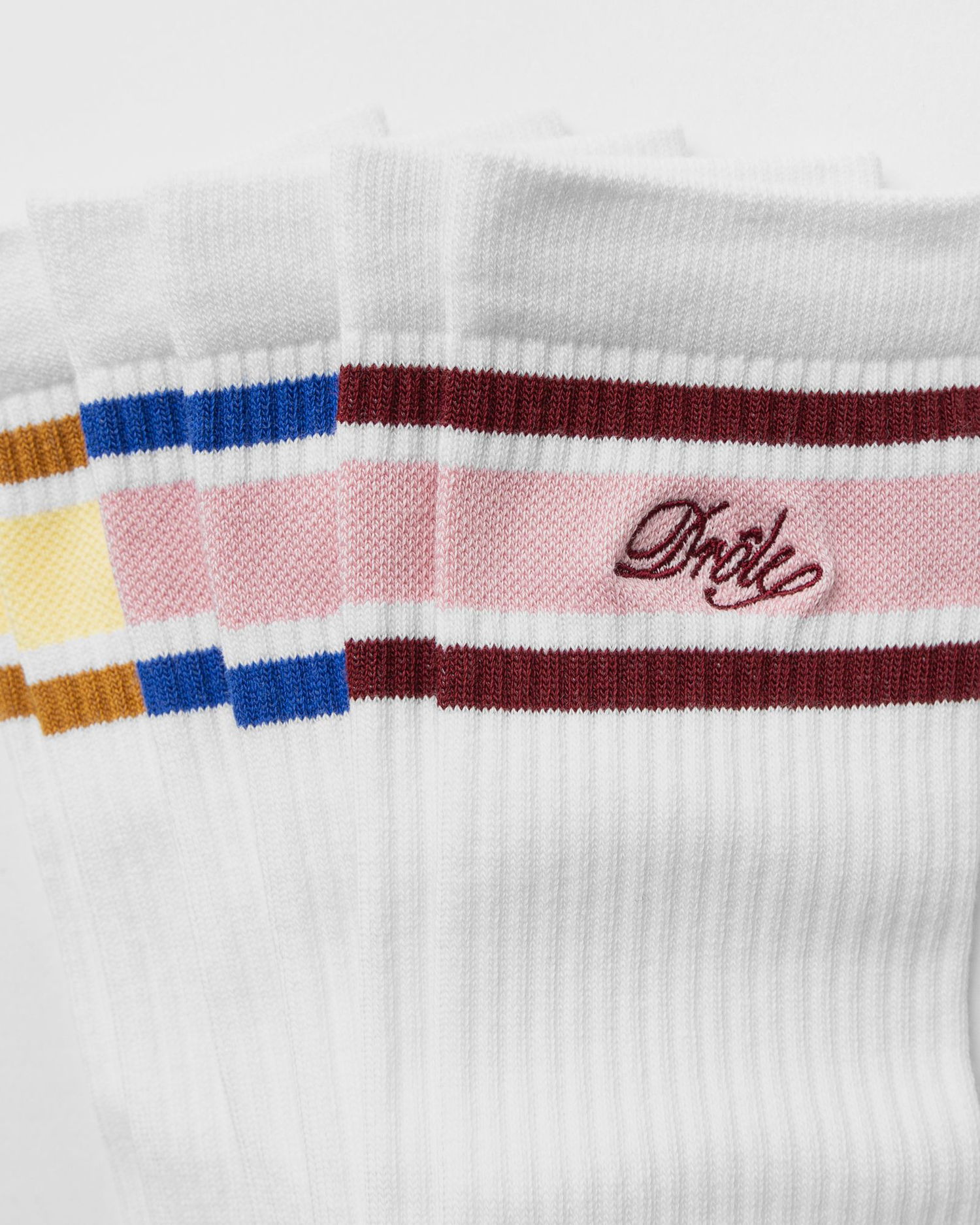 Sokker Drôle de Monsieur Drôle de Monsieur La Chaussette DrÙle RayÈe Striped Socks Hvid | G-SK118-CO024-MC, 1