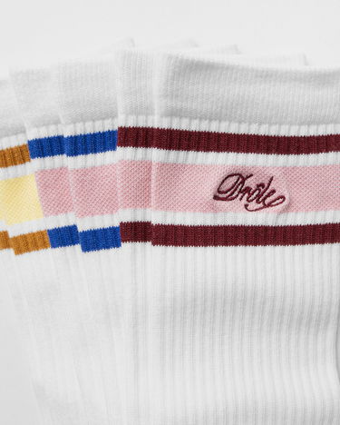 Sokker Drôle de Monsieur Drôle de Monsieur La Chaussette DrÙle RayÈe Striped Socks Hvid | G-SK118-CO024-MC, 1