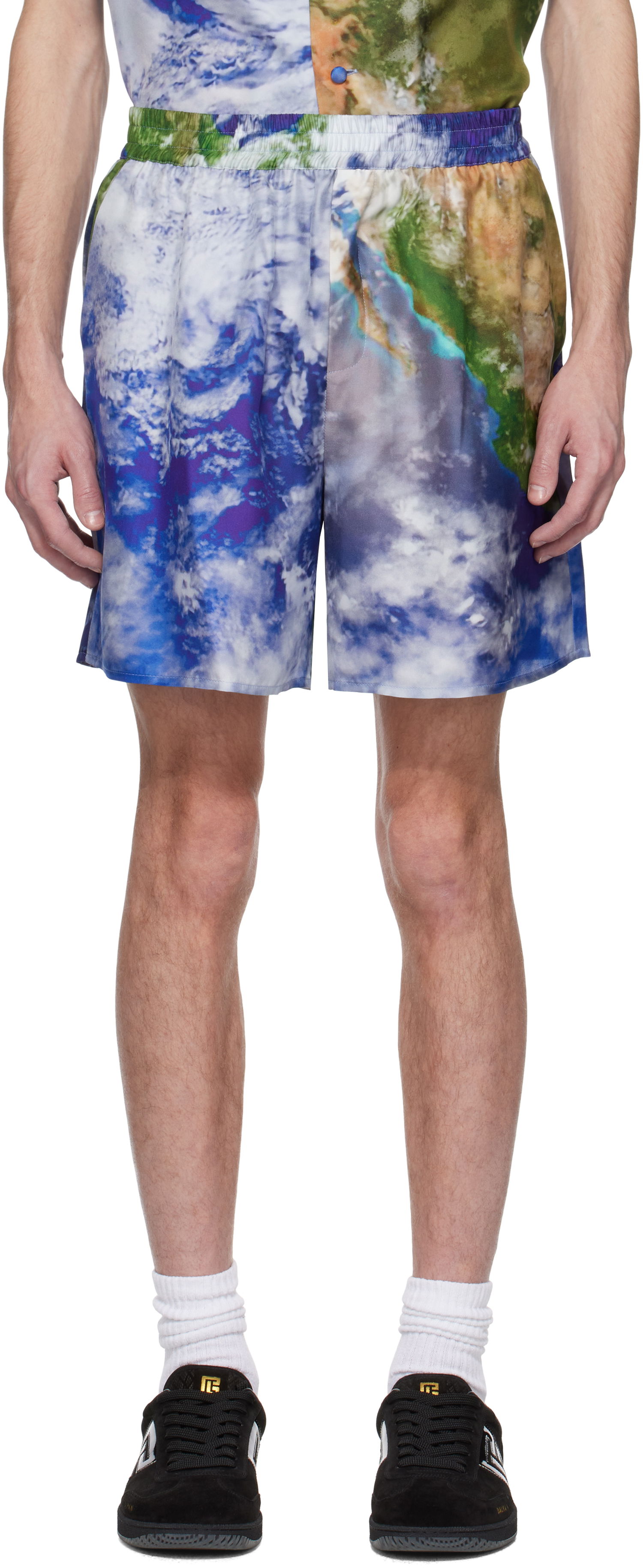 Shorts Balmain Balmain Earth Print Shorts Flerfarvet | EH0PA145SE89, 0