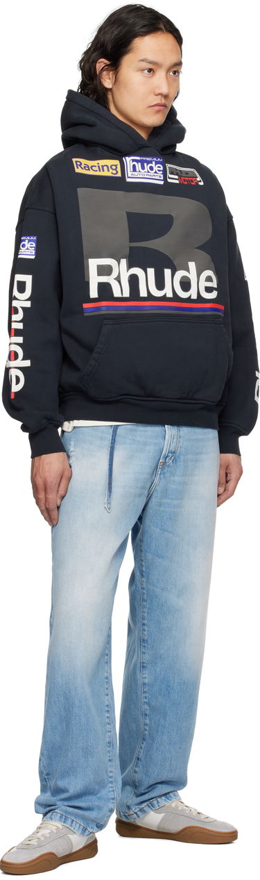 Sweatshirt Rhude Rhude Petrol Patch Hoodie Mørkeblå | RHSS25HO04012, 3