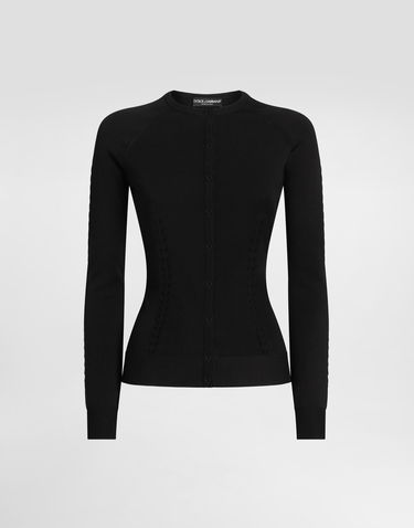Sweater Dolce & Gabbana Dolce & Gabbana Viscose Knit Cardigan Sort | FXV87TJAIRMN0000, 0