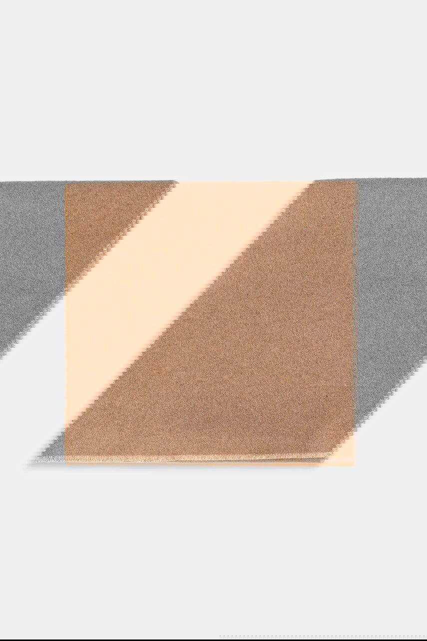 Tørklæde MAISON KITSUNÉ Scarf with wool blend Handwriting Beige | PM06202WB0038, 1
