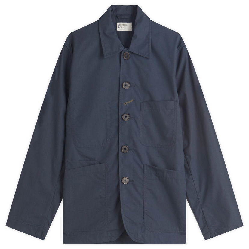 Jakke Universal Works Universal Works Recycled Poly Tech Bakers Jacket, Size Large Mørkeblå | 32103-NVY