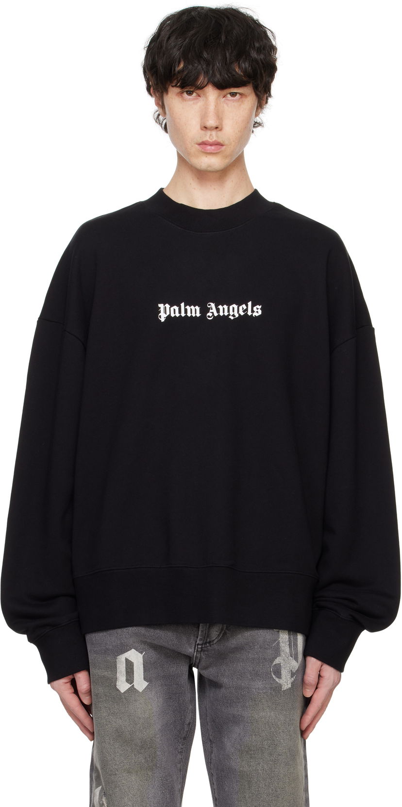 Sweatshirt Palm Angels Sweatshirt Classic Logo Sort | PMBA080C99FLE0011001