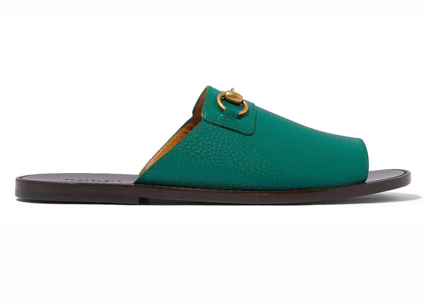 Sneakers og sko Gucci Horsebit Leather Flat Slides Green Grøn | 723624 18A00 3120, 0