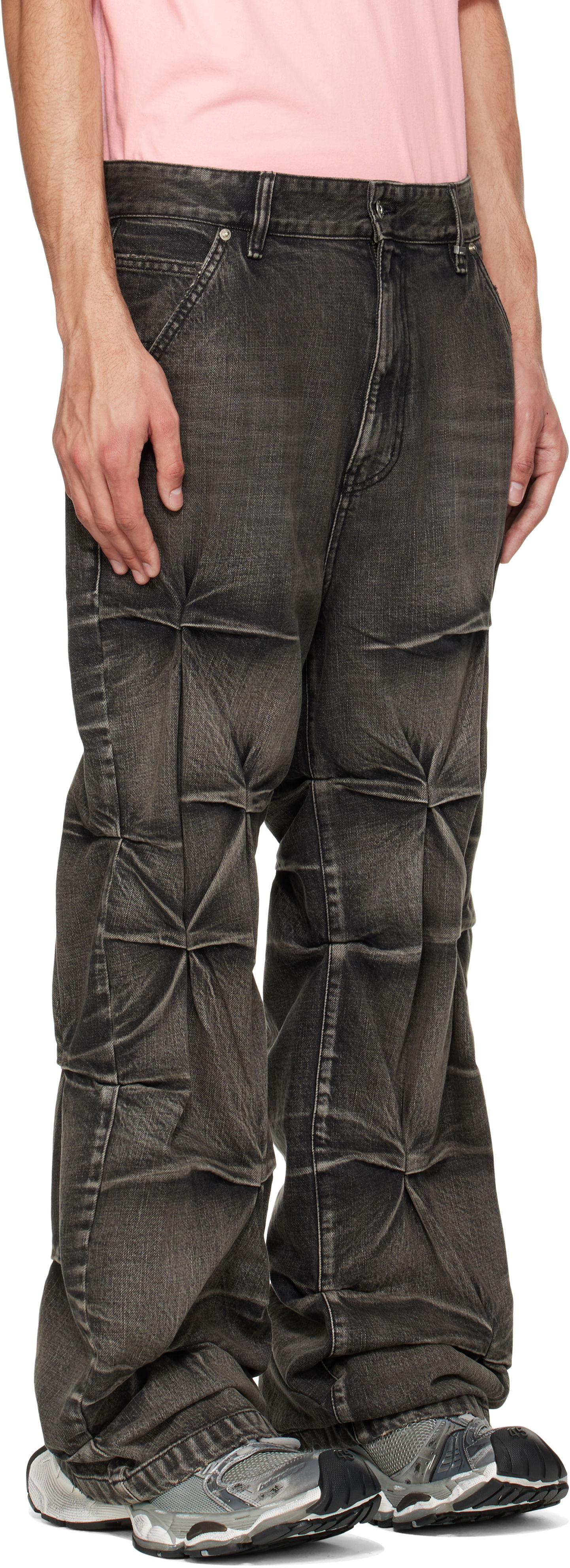 Jeans We11done We11done Wrinkled Jeans Sort | WD-DP1-25-365-M-BK, 1