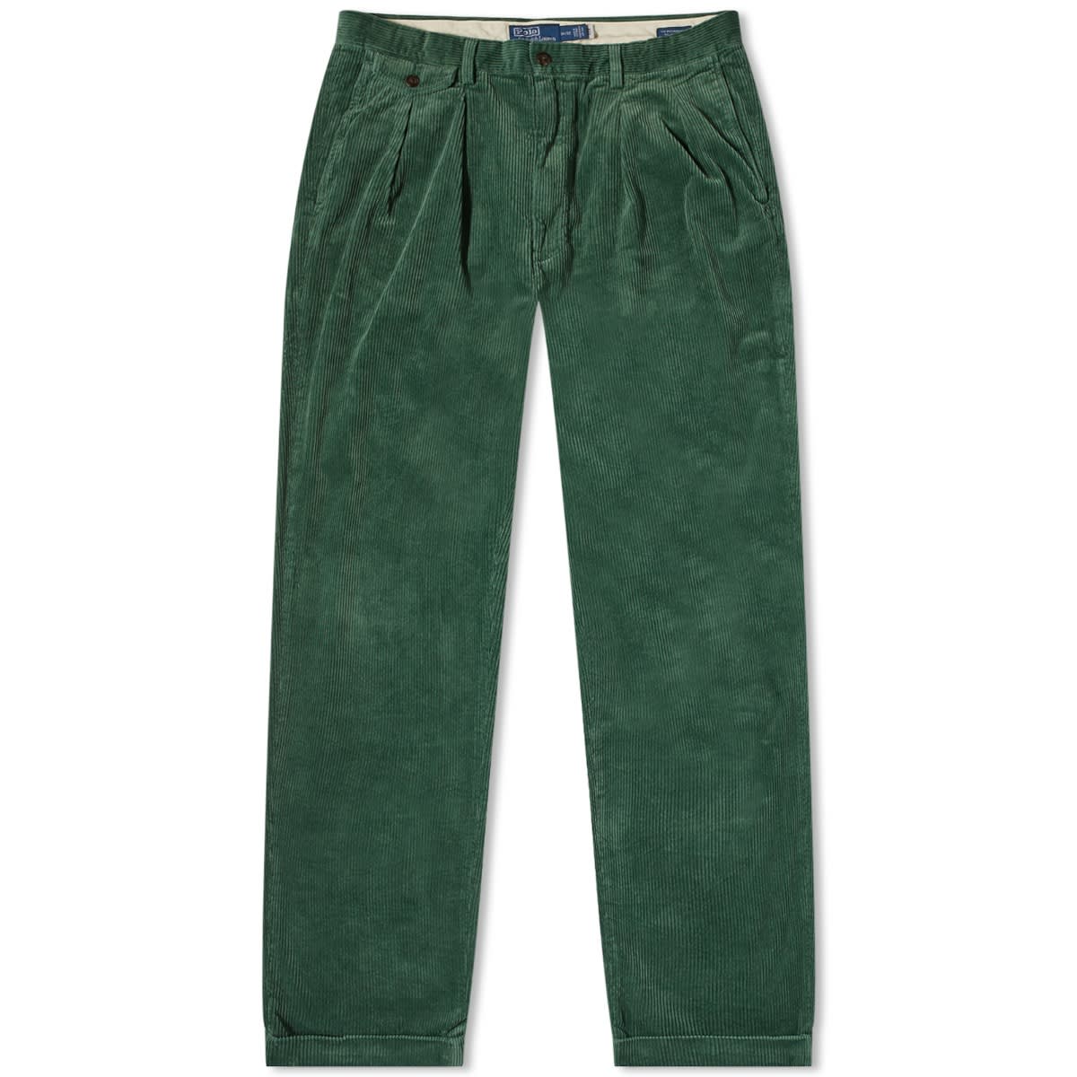 Bukser og jeans Polo by Ralph Lauren Polo Ralph Lauren Pleated Corduroy Pant Meadow Green Grøn | 710882543003, 0
