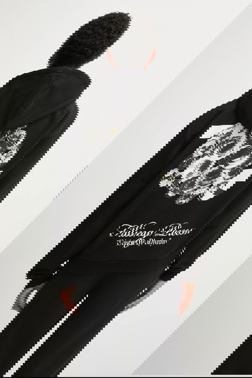 Sweatshirt Filling Pieces Bouquet Zip Hoodie with Print Sort | 422533501122, 0