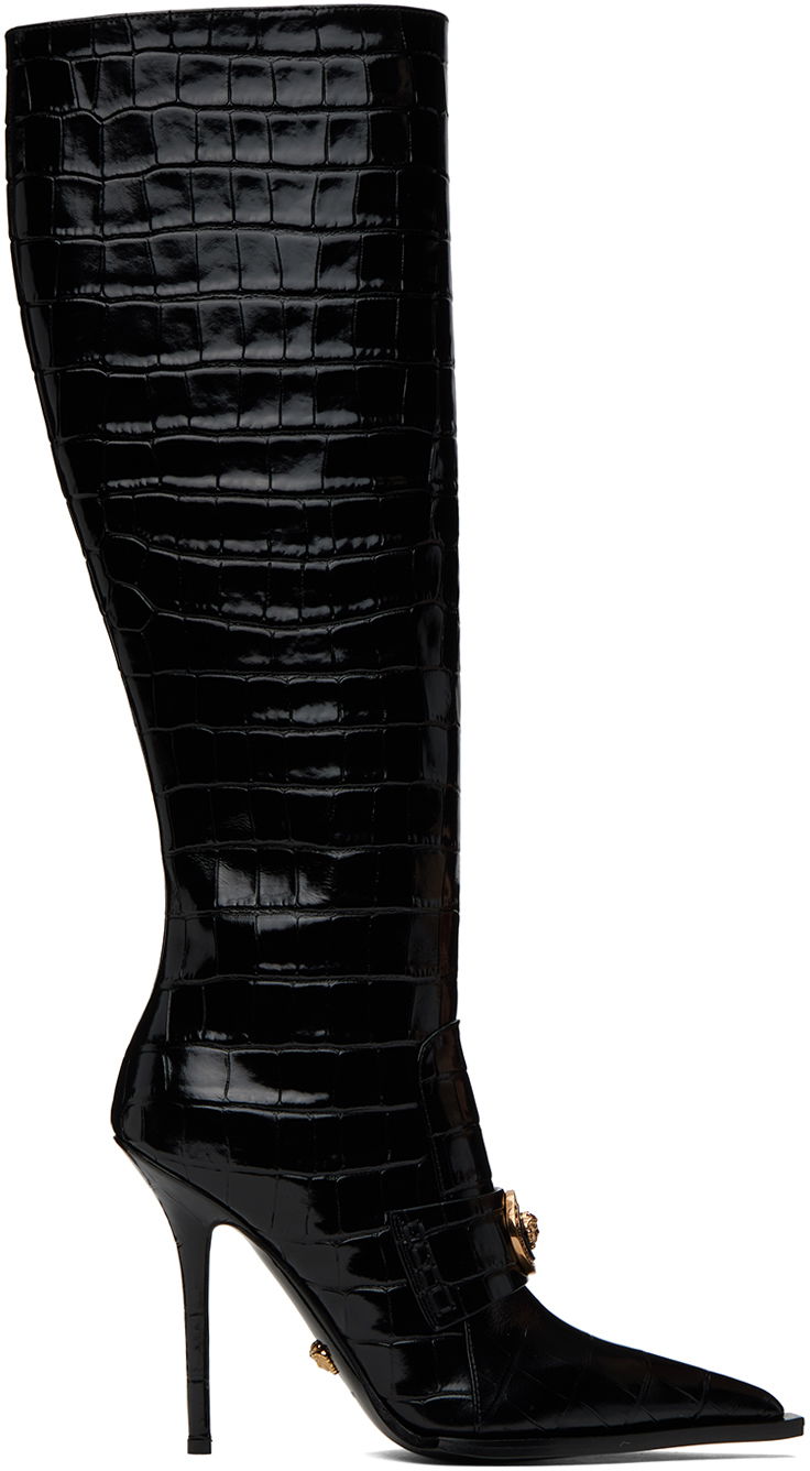 Sneakers og sko Versace Croc-Effect Alia Sort | 1012029_1A08910, 0