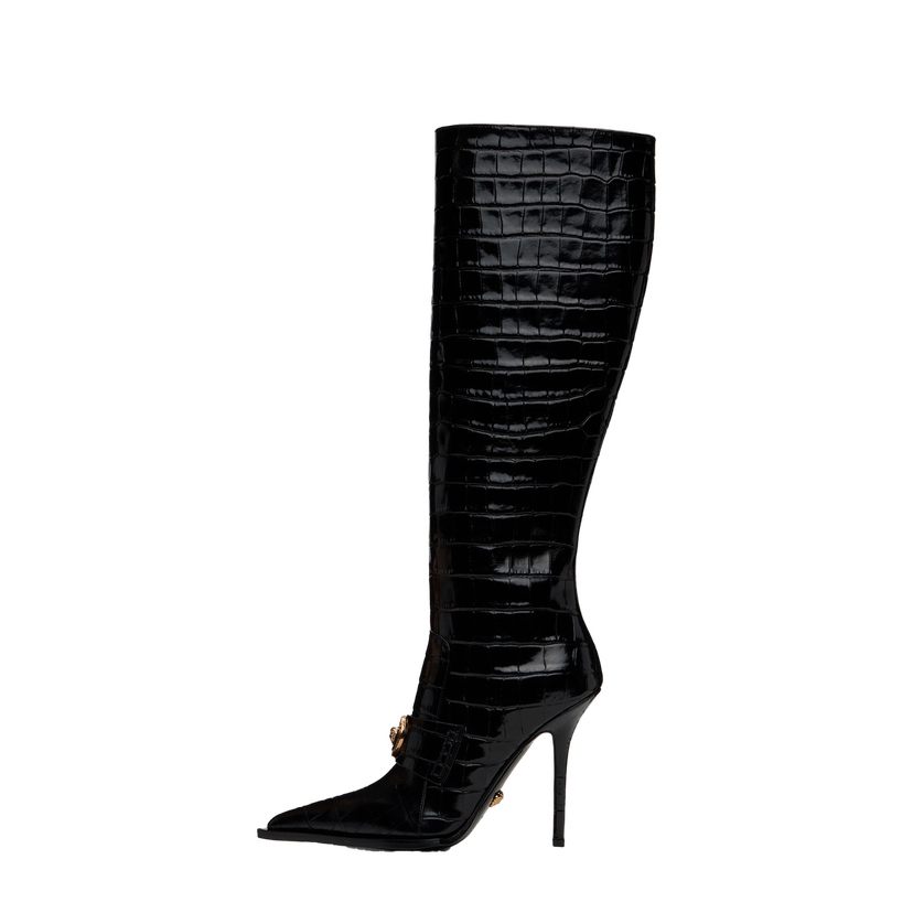 Sneakers og sko Versace Croc-Effect Alia Sort | 1012029_1A08910