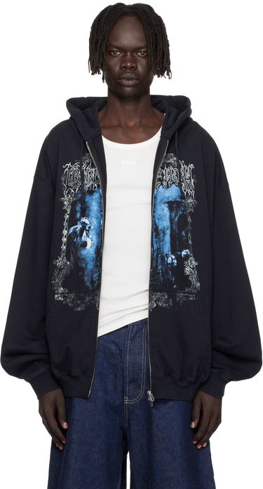 Sweatshirt VETEMENTS VETEMENTS Cradle of Filth Oversized Zip-Up Hoodie Sort | UCF76ZU800B, 0