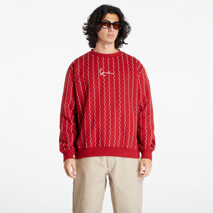 Sweater Karl Kani Small Signature Ziczac Pinstripe Crewneck Rød | 6029239, 0