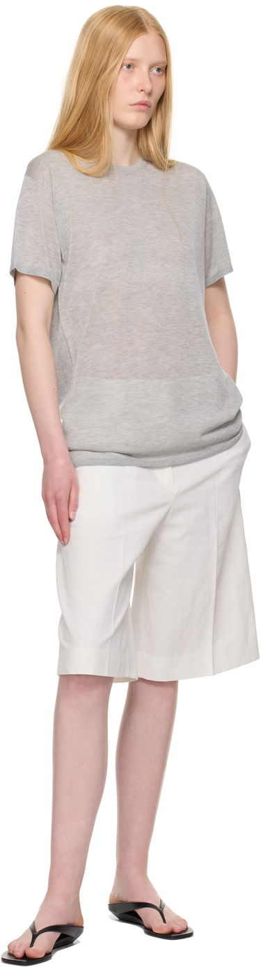 T-shirt TOTEME TOTEME Knit T-Shirt Grå | 253-WRT0531-YA0079, 3