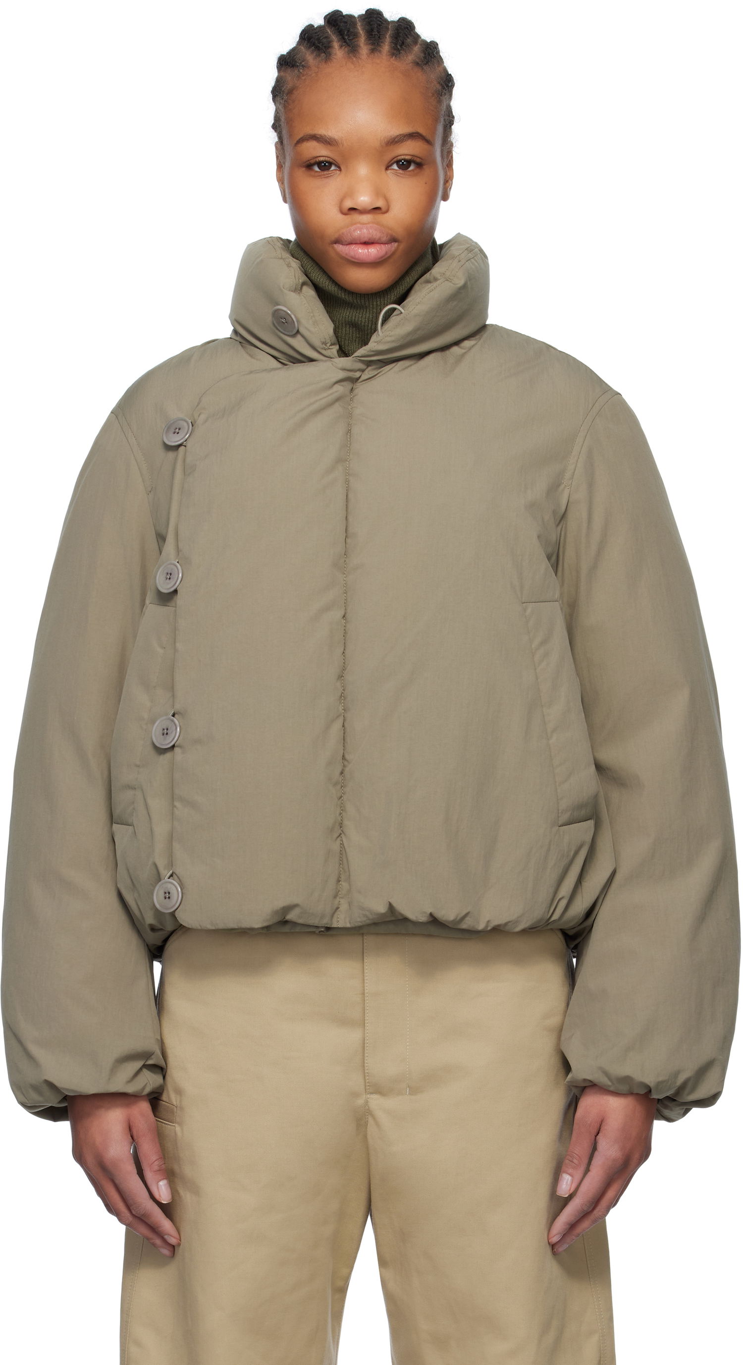 Puffer jakke LEMAIRE Lemaire Short Puffer Jacket Grøn | OW1084 LF1156, 0