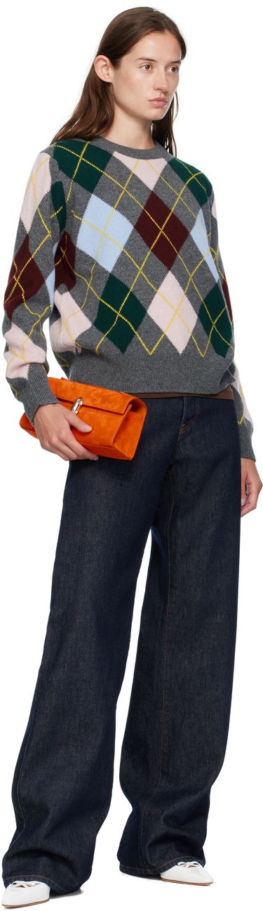 Sweater &Daughter &Daughter Ava Argyle Crewneck Sweater Grå | WL24205, 3