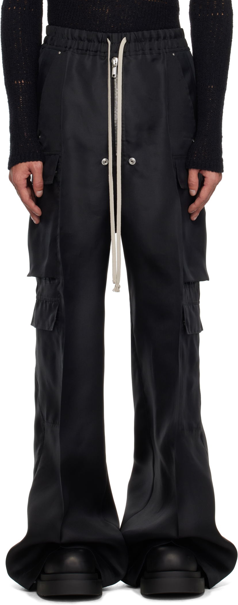 Cargo bukser Rick Owens Rick Owens Hollywood Cargobelas Cargo Pants Sort | RR01E5339 SG
