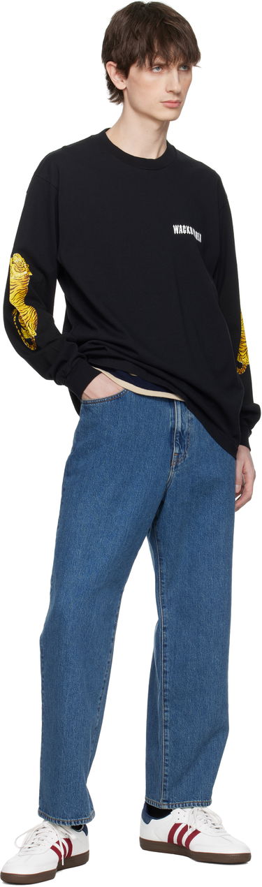 T-shirt WACKO MARIA Wacko Maria Washed Tiger Print Crew Neck Longsleeve T-Shirt Sort | 25SS-WMT-LT03, 3