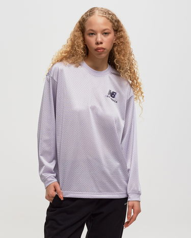 Sweatshirt New Balance Pearl Mesh Crew Lilla | WT31552-GRV, 1