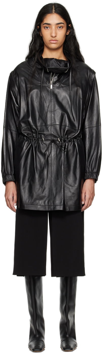 Vindjakke Helmut Lang Helmut Lang Leather Anorak Sort | O04HW606, 0
