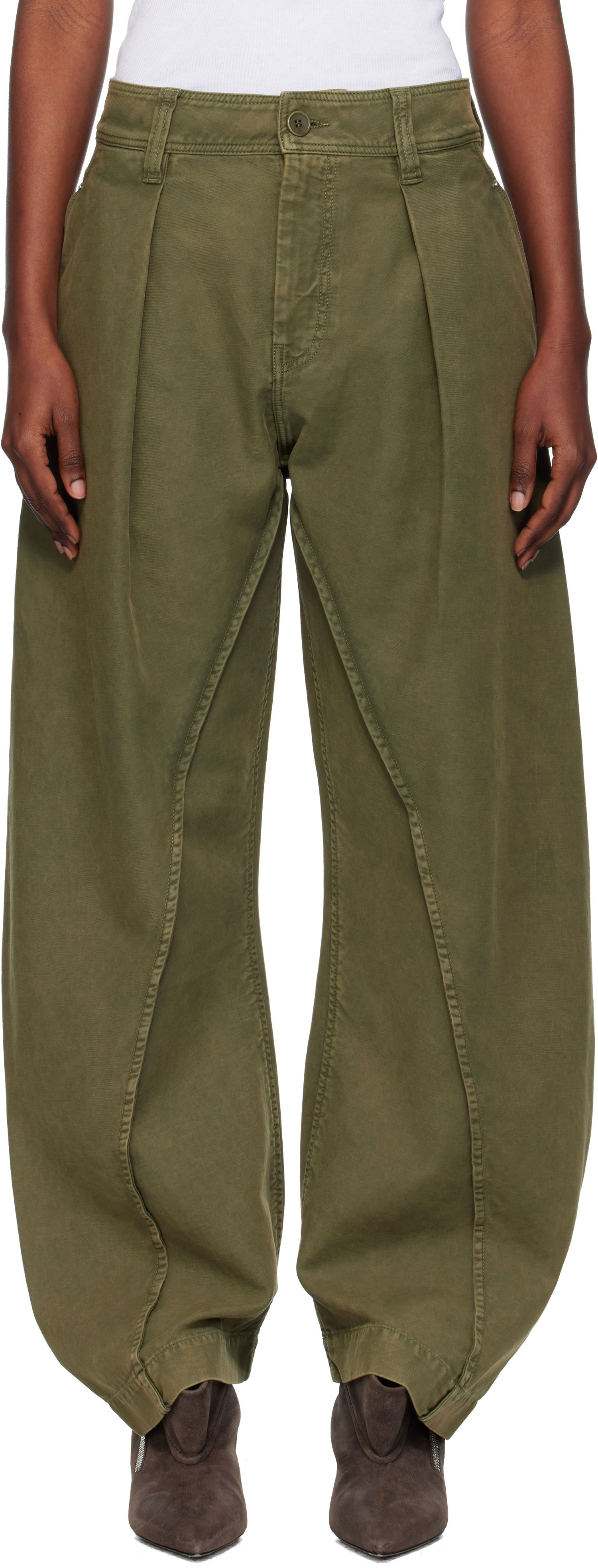 Bukser JW Anderson JW Anderson Twisted Seam Trousers Grøn | TR0417-PG1600, 0