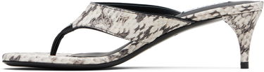 Sneakers og sko Alaïa ALAÏA Thong Elaphe Leather Mule Sandals Hvid | AA3S132CK326, 2