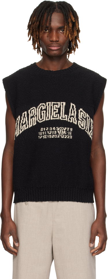 Sweater Maison Margiela MM6 Maison Margiela Paneled Knit Vest Sort | SH0FB0012 M13084, 0