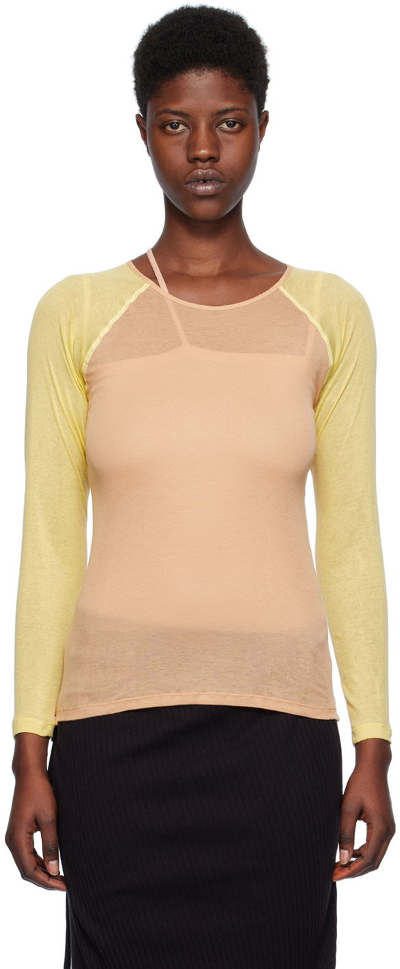 T-shirt Baserange Gene Long Sleeve T-Shirt Lyserød | TOGN-CG-SP24