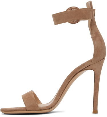 Sneakers og sko Gianvito Rossi Portofino Suede Heeled Sandals Beige | G61096.15RIC.CAM, 2