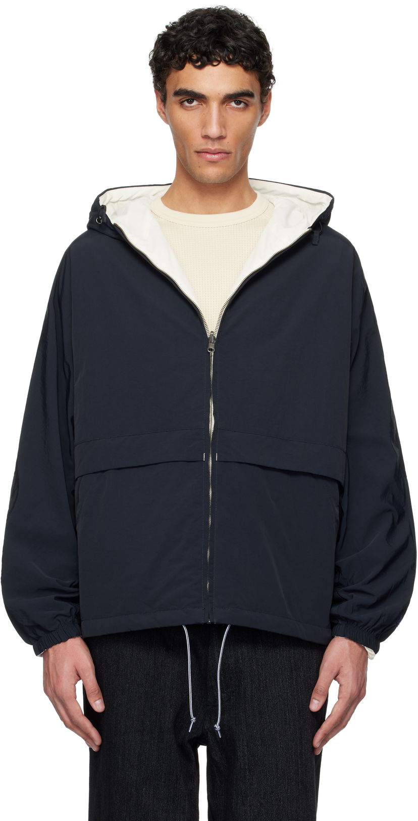 Vindjakke NANAMICA nanamica Hooded Reversible Jacket Mørkeblå | S25SA002U