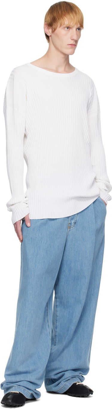 Sweater Maison Margiela MM6 Maison Margiela Rib-Knit Sweater Hvid | SH2HL0020 M13125, 3