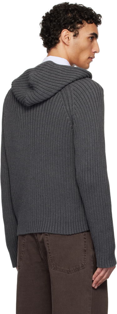 Sweater OUR LEGACY OUR LEGACY Level Zip-Up Knit Hoodie Grå | M2253LD, 2