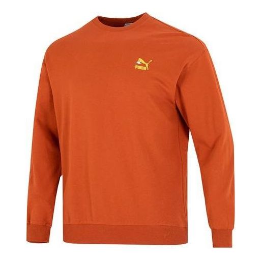 Sweater Puma Logo Crew Neck Sweatshirt Orange | 538780-64, 0