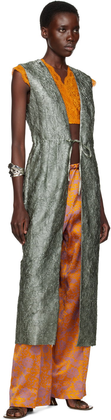 Vest Dries Van Noten Dries Van Noten Sleeveless Long Vest Grøn | 251-010227-1428, 3