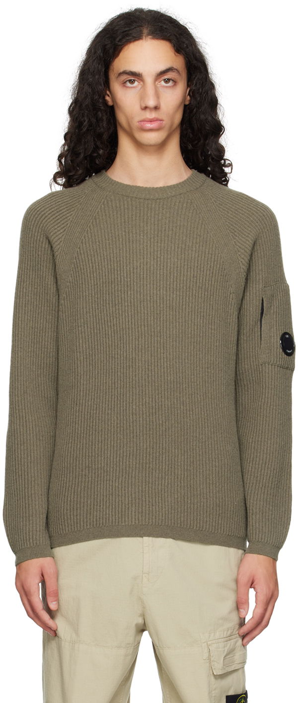 Sweater C.P. Company Lens Crewneck Knit Sweater Grøn | 17CMKN052A-110149A, 0