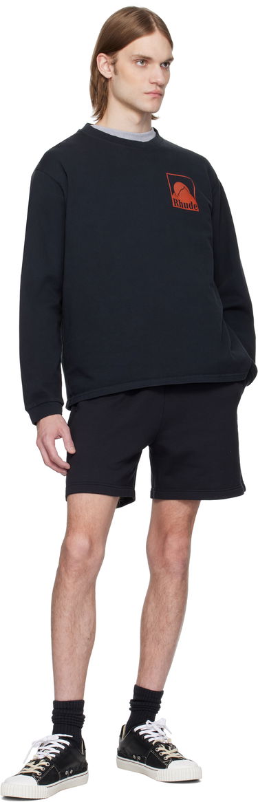 Sweater Rhude Rhude Moonlight Badge Long Sleeve T-Shirt Sort | RHSS25TT16012, 3